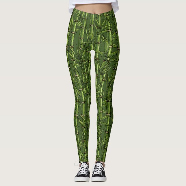 Bamboo forest in green leggings (Front)