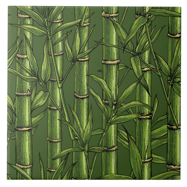 Bamboo forest in green tile (Front)