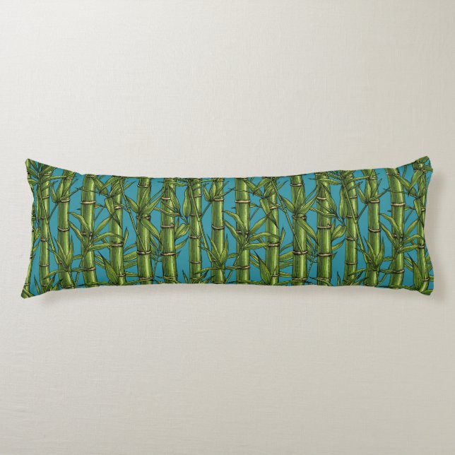 Bamboo forest on blue body cushion (Front)