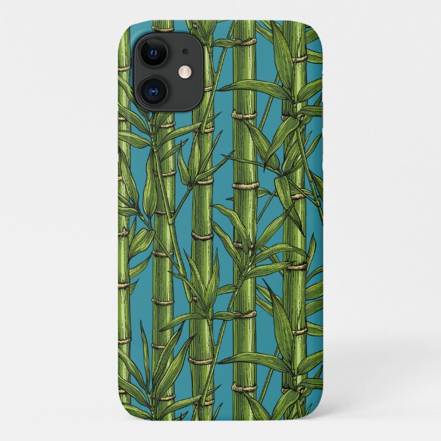 Bamboo forest on blue Case-Mate iPhone case (Back)