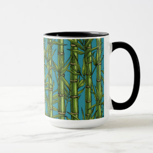 Bamboo forest on blue mug