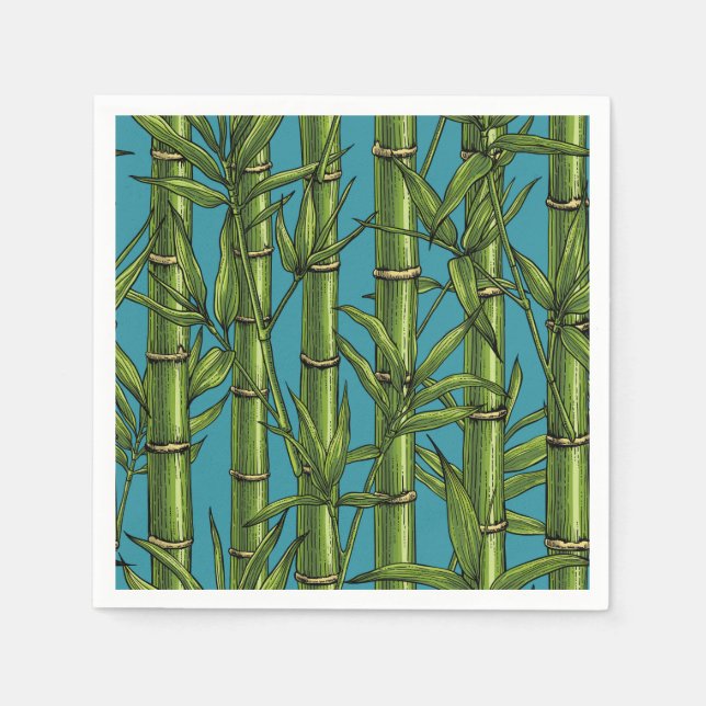 Bamboo forest on blue napkin (Front)