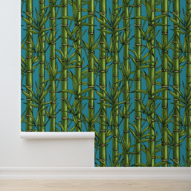 Bamboo forest on blue wallpaper (Application)