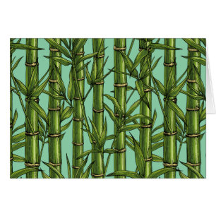 Bamboo forest on light blue