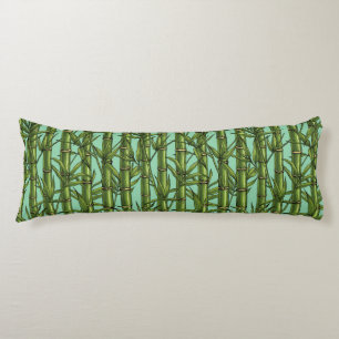 Bamboo forest on light blue body cushion