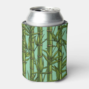 Bamboo forest on light blue can cooler