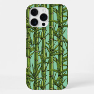 Bamboo forest on light blue iPhone 16 pro max case