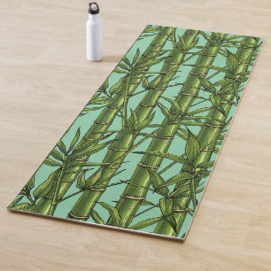 Bamboo forest on light blue yoga mat