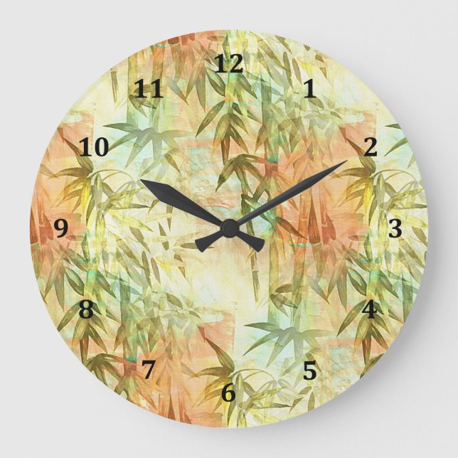 Bamboo Forest Painting Large Clock (Front)
