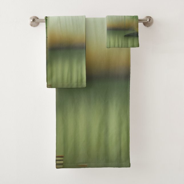 Bamboo Forest Traditional Chinese Painting  Bath Towel Set (Insitu)