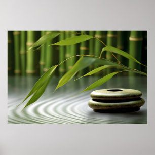 Bamboo Forest Tranquil Peaceful Nature  Poster
