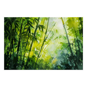 Bamboo Forest Watercolor Poster
