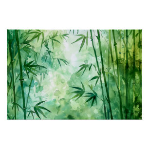 Bamboo Forest Watercolor Poster