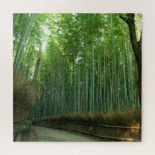 Bamboo Forrest in Arashiyama, Sagano, Kyoto, Japan Jigsaw Puzzle