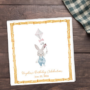 Bamboo Frame Bunny Personalised Napkin
