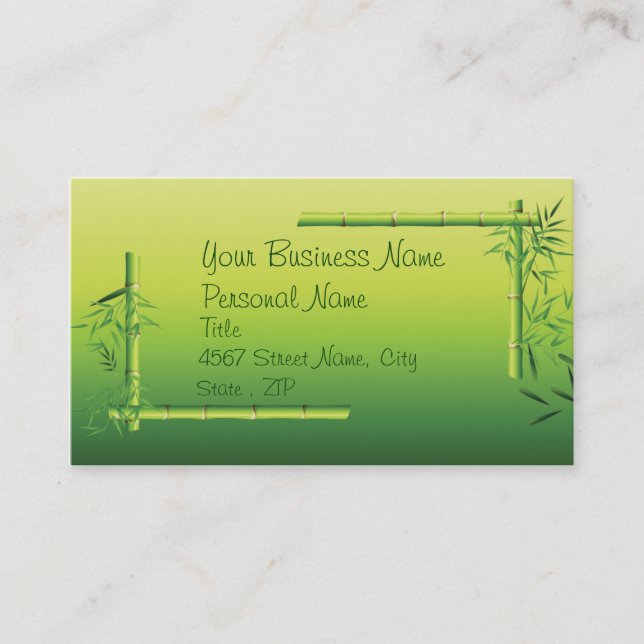 Bamboo Green Business Card (Front)
