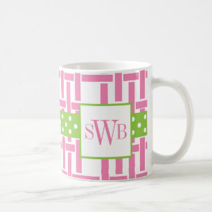 Bamboo & Grosgrain Monogrammed Mug