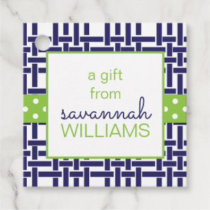 Bamboo & Grosgrain Personalised Gift or Favour Tag