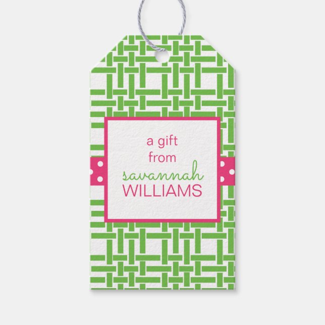 Bamboo & Grosgrain Personalised Gift Tags (Front)