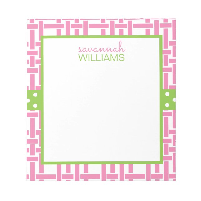 Bamboo & Grosgrain Personalised Notepad (Front)