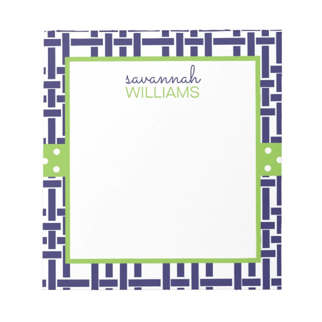 Bamboo & Grosgrain Personalised Notepad (Front)