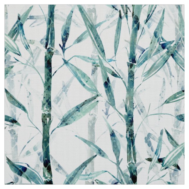 Bamboo grove green and white fabric (Swatch)