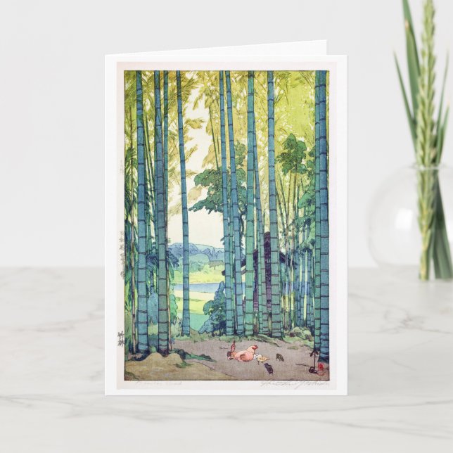 Bamboo Grove, Hiroshi Yoshida, Woodcut Card (Front)