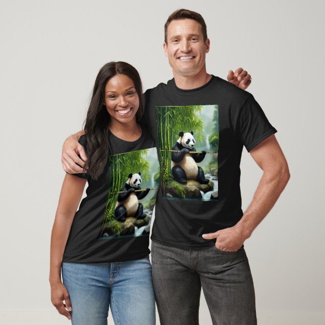 Bamboo Harmony: Guohua Panda T-Shirt (Unisex)