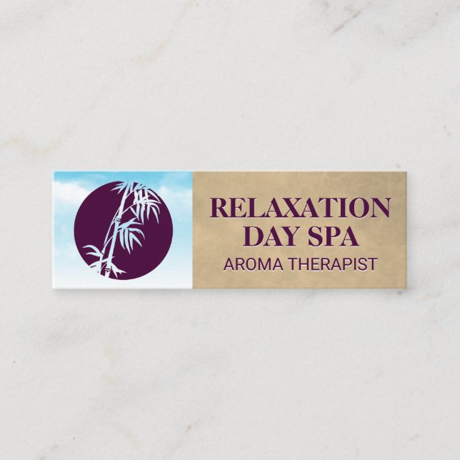 Bamboo Icon | Clouds and Sky Mini Business Card (Front)