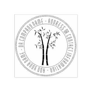 Bamboo In Circular Frame Wood Stamp