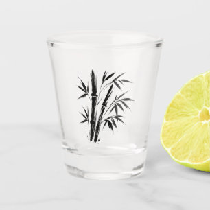 Bamboo Ink Illustration – Minimalist Shot Glass
