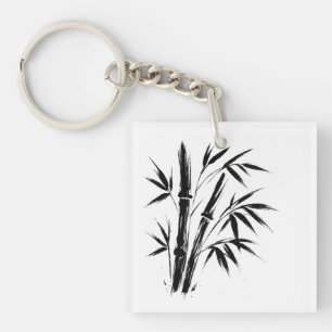 Bamboo Ink Illustration – Zen Key Ring