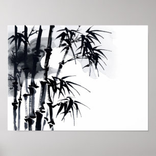 Bamboo Japanese minimal plant. Poster
