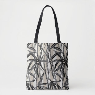 Bamboo Jungle Hawaiian Stripe - Black Beach Bag