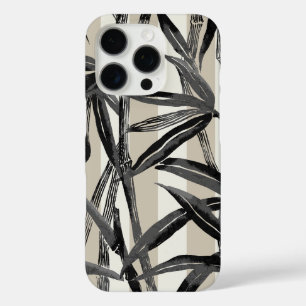 Bamboo Jungle Hawaiian Stripe - Black iPhone 16 Pro Case
