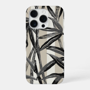 Bamboo Jungle Hawaiian Stripe - Black iPhone 16 Pro Case