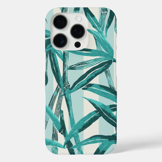 Bamboo Jungle Hawaiian Stripe - Teal Case-Mate iPhone Case (Back)
