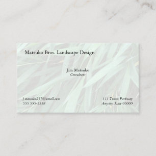 Bamboo leaves background fade business card