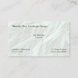 Bamboo leaves background fade business card