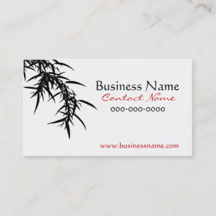 Bamboo Leaves Black Business Card