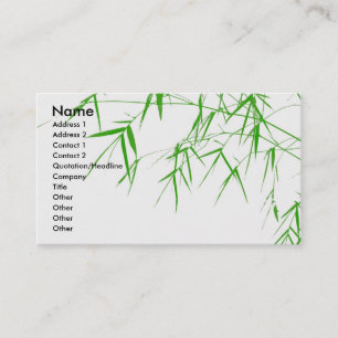 Bamboo Leaves Oriental Zen Business Card