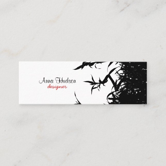 Bamboo Leaves, Shoots, Floristry, Flower Shop Mini Business Card (Front)