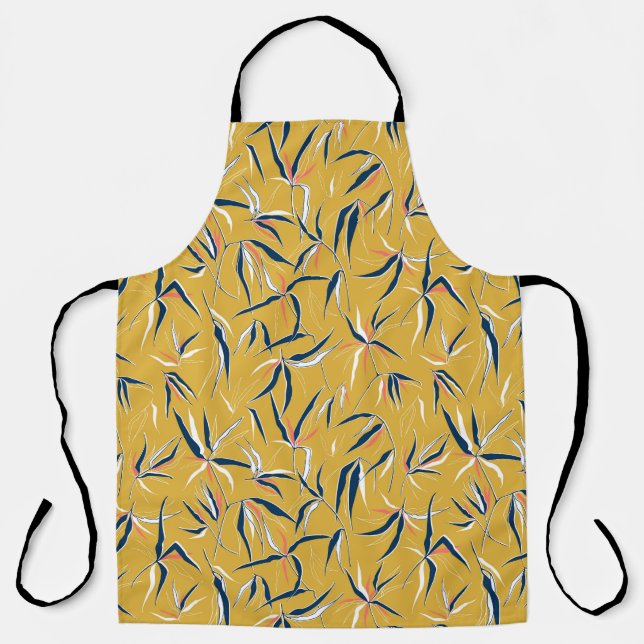 Bamboo Leaves: Tossed Vintage Pattern Apron (Front)