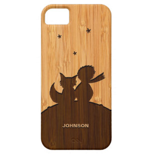 Bamboo Look & Engraved Little Prince Fox Pattern Case For The iPhone 5