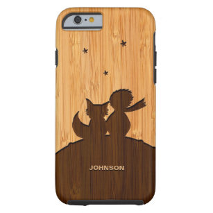 Bamboo Look & Engraved Little Prince Fox Pattern Tough iPhone 6 Case