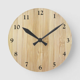 Bamboo-Look Round Clock