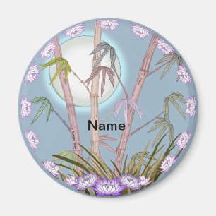 Bamboo Lotus Moon magnet 