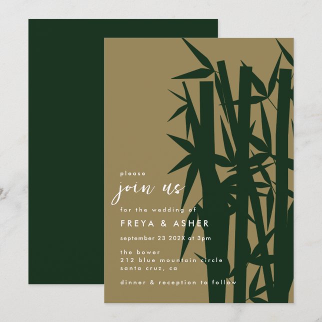 Bamboo Oasis | Join Us Wedding Invitation (Front/Back)
