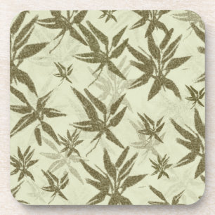 Bamboo on Beige Sheers - seamless surface pattern. Coaster