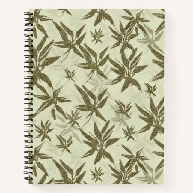 Bamboo on Beige Sheers - seamless surface pattern. Notebook (Front)